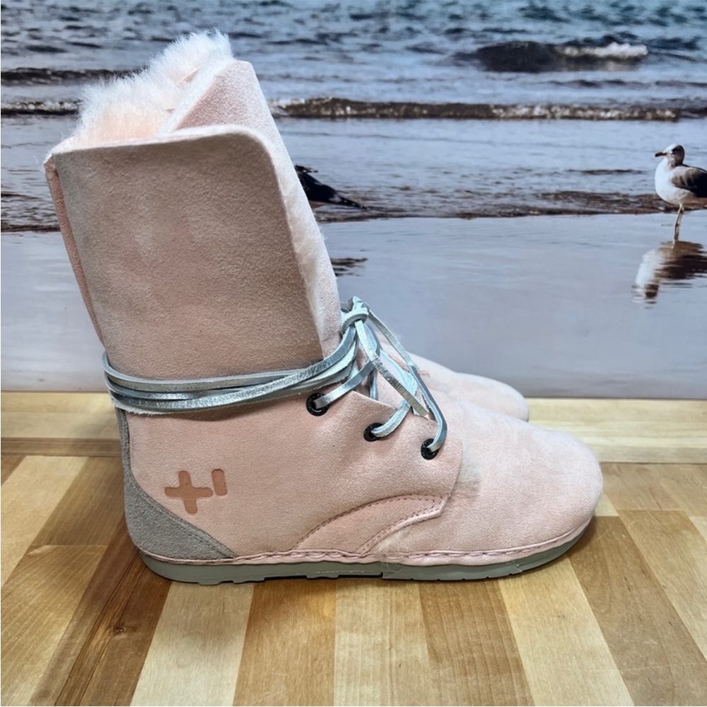 NWT OTZ Troop Weather Shearling Lace Up Boots In Powder Pink $300 MSRP Size 8 - Picture 10 of 12
